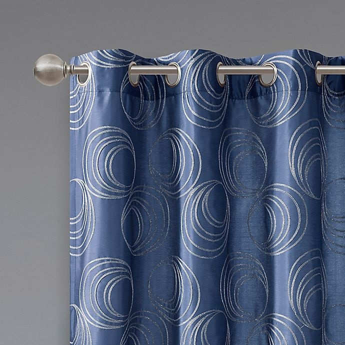 slide 2 of 3, Regency Heights Cosma Grommet Room Darkening Window Curtain Panel - Sapphire, 95 in