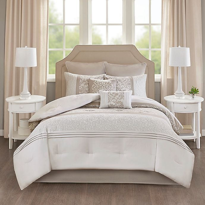 slide 2 of 8, 510 Design Ramsey Queen Embroidered Comforter Set - Neutral, 8 ct