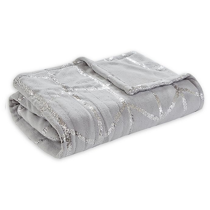 slide 1 of 4, True North by Sleep Philosophy Raina Heated Metallic Throw Blanket - Grey, 1 ct