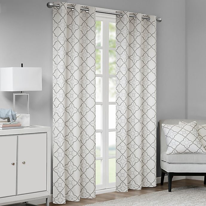 slide 6 of 6, Madison Park Hayes Cotton Duck 84-Inch Grommet Window Curtain Panels - Grey, 2 ct; 84 in