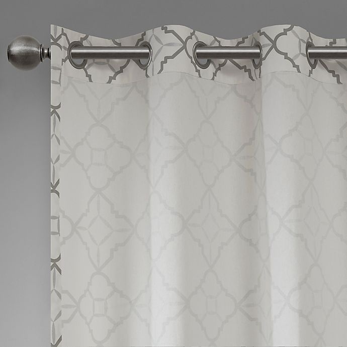 slide 3 of 6, Madison Park Hayes Cotton Duck 84-Inch Grommet Window Curtain Panels - Grey, 2 ct; 84 in