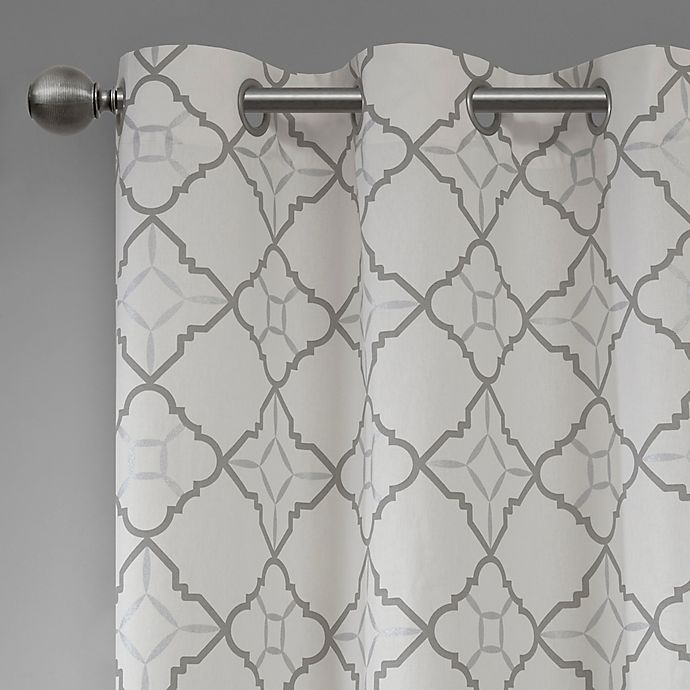 slide 3 of 6, Madison Park Hayes Cotton Duck 95-Inch Grommet Window Curtain Panels - Grey, 2 ct; 95 in