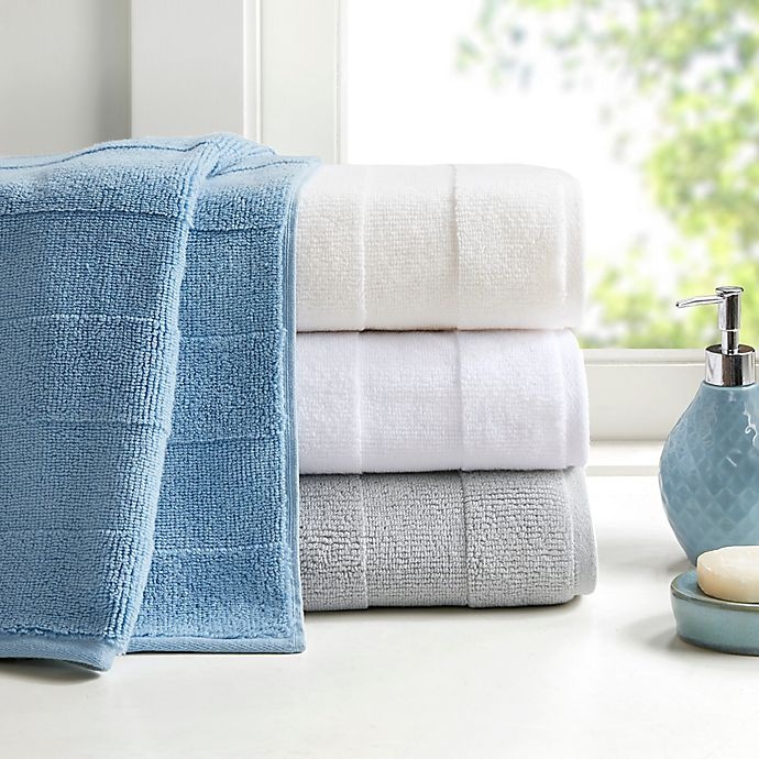 slide 3 of 7, Madison Park Signature Parker Bath Towel Set - Blue, 6 ct