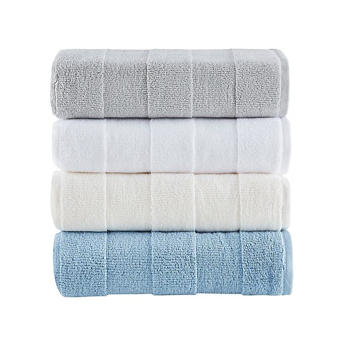 slide 7 of 7, Madison Park Signature Parker Bath Towel Set - Blue, 6 ct