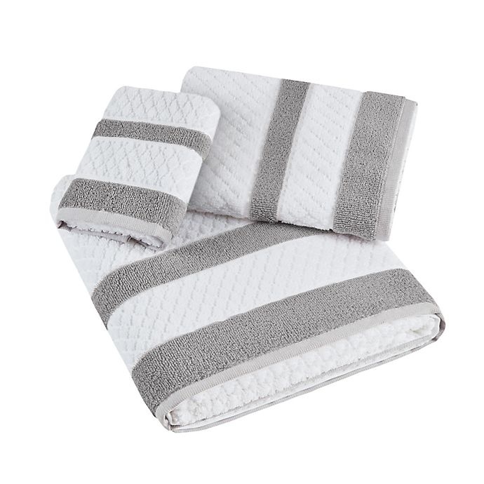 slide 2 of 2, Wamsutta Hotel Border Bath Towel - Grey, 1 ct