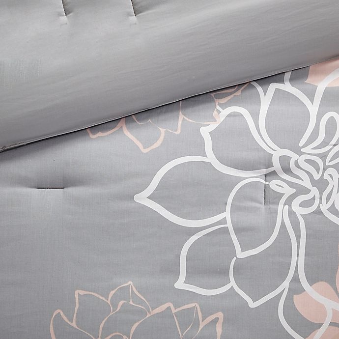 slide 8 of 8, Madison Park Lola Queen Comforter Set - Grey/Blush, 7 ct