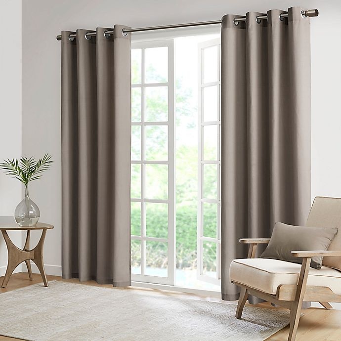 slide 4 of 8, Madison Park Pacifica Solid 3M Scotchgard Grommet Top Outdoor Curtain Panel, 1 ct