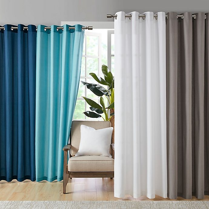 slide 2 of 8, Madison Park Pacifica Solid 3M Scotchgard Grommet Top Outdoor Curtain Panel, 1 ct