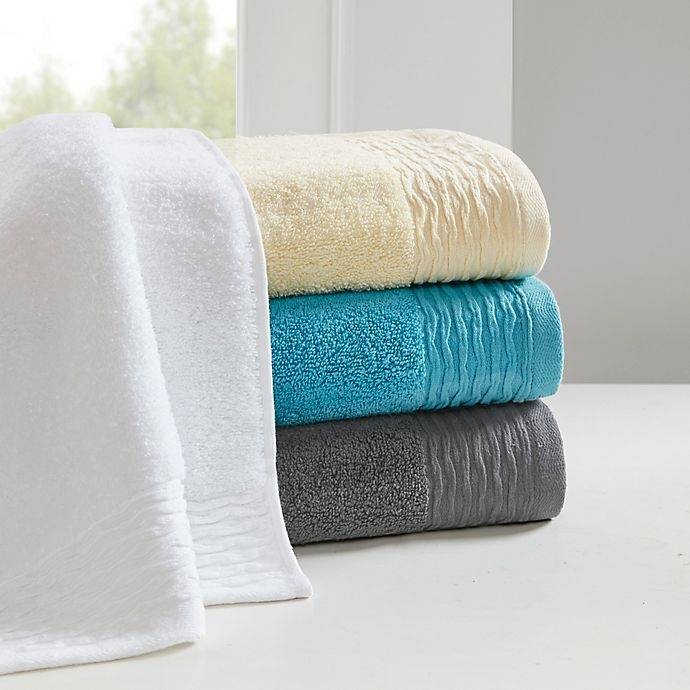 slide 2 of 6, Madison Park Breeze Jacquard Bath Towel Set - Charcoal, 6 ct