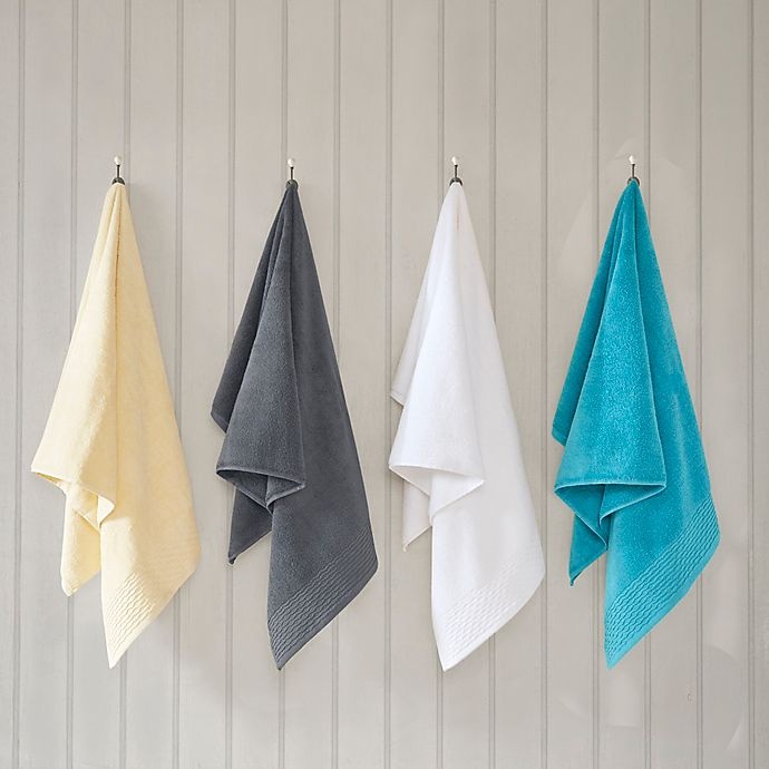 slide 3 of 6, Madison Park Breeze Jacquard Bath Towel Set - Charcoal, 6 ct