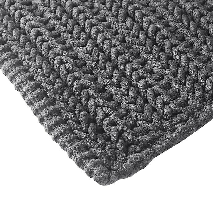 slide 4 of 6, Madison Park Lasso 40 x 24" Chain Bath Rug - Charcoal", 40 x 24 in