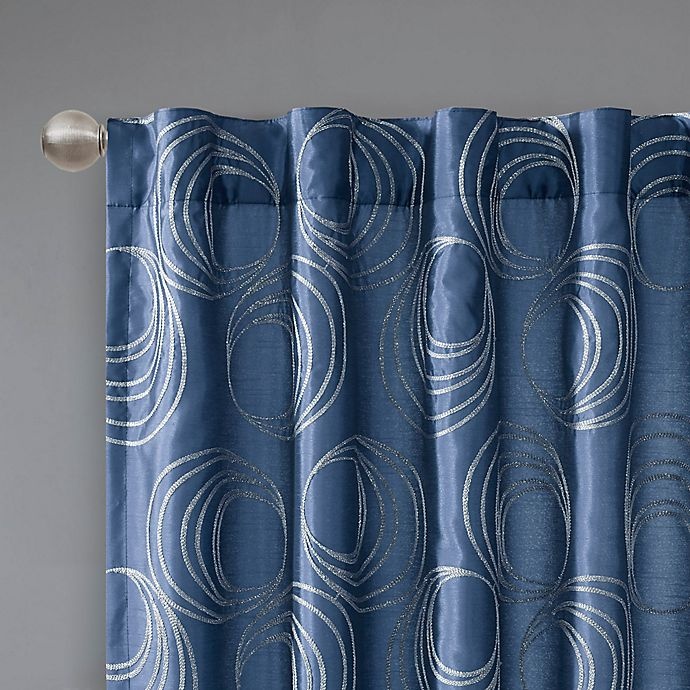 slide 2 of 3, Regency Heights Cosma Rod Pocket/Back Tab Window Curtain Panel - Sapphire, 95 in