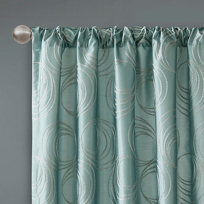 slide 3 of 4, Regency Heights Cosma Rod Pocket/Back Tab Window Curtain Panel - Aqua, 84 in