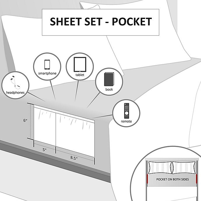 slide 5 of 6, Intelligent Design Microfiber Pocket Twin XL Solid Sheet Set - Grey, 1 ct