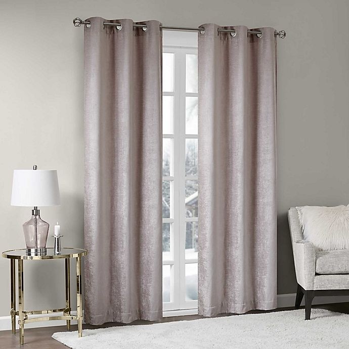 slide 2 of 6, Madison Park Luxe Chenille 63-Inch Grommet Window Curtain - Blush, 2 ct; 63 in