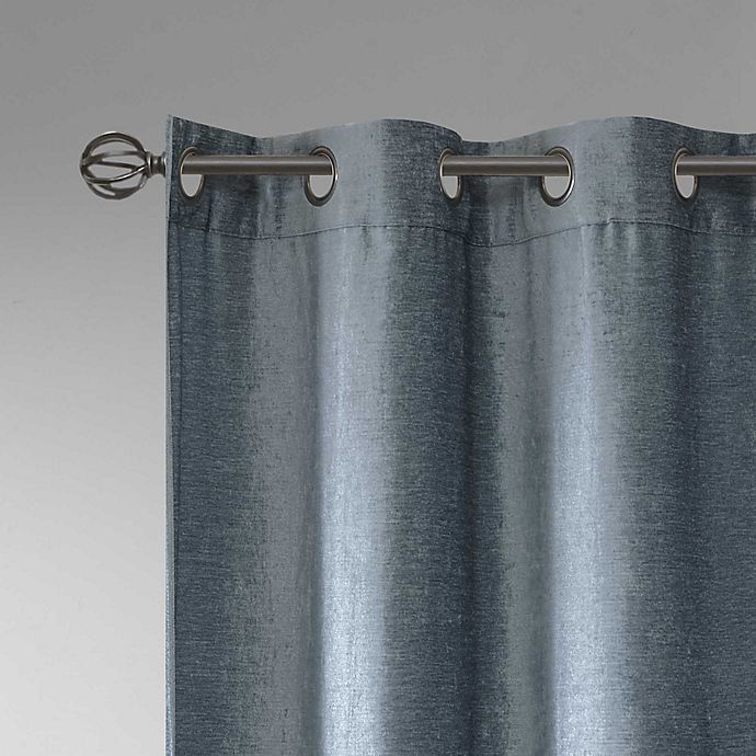 slide 5 of 6, Madison Park Luxe Chenille 63-Inch Grommet Window Curtain - Aqua, 2 ct; 63 in