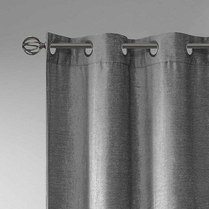 slide 4 of 6, Madison Park Luxe Chenille 84-Inch Grommet Window Curtain - Grey, 2 ct; 84 in