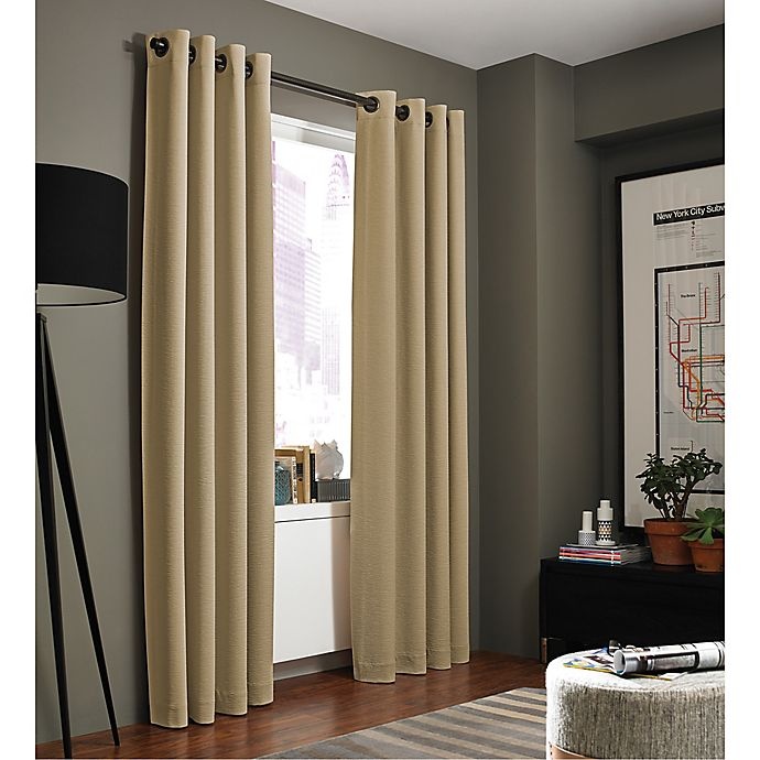 slide 1 of 1, Kenneth Cole Reaction Home Gotham Grommet Room Darkening Window Curtain Panel - Taupe, 84 in