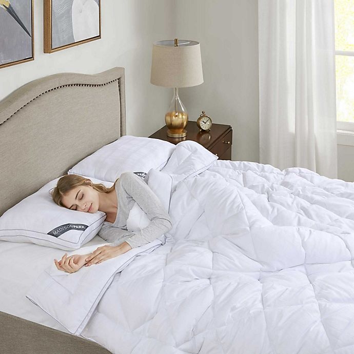 slide 4 of 5, Madison Park 525-Thread-Count Cotton Rich King Comforter - White, 1 ct