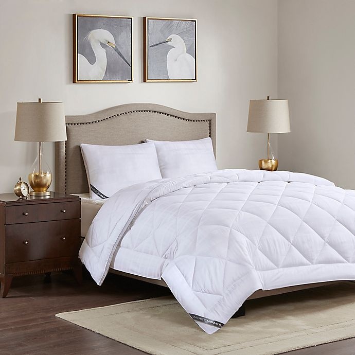 slide 1 of 5, Madison Park 525-Thread-Count Cotton Rich King Comforter - White, 1 ct