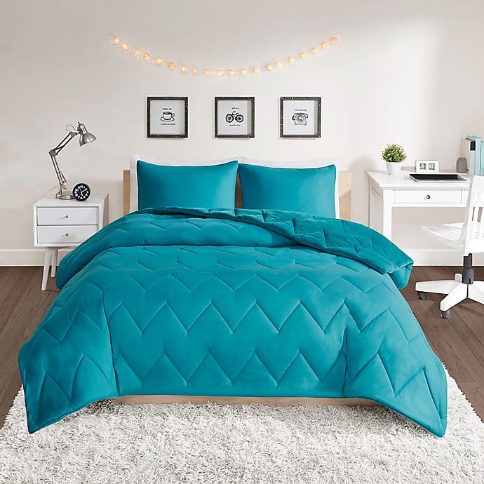 slide 2 of 10, Intelligent Design Kai Reversible Full/Queen Comforter Set - Teal, 3 ct