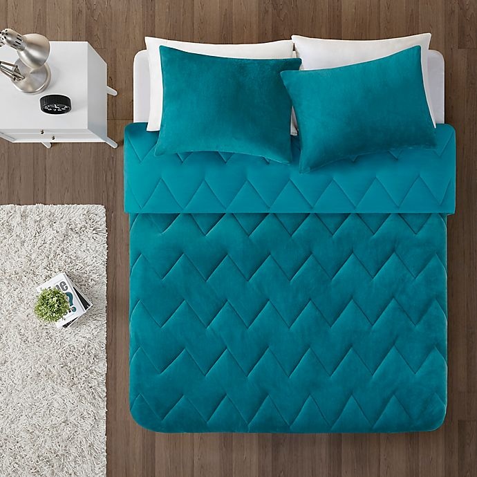 slide 3 of 10, Intelligent Design Kai Reversible Full/Queen Comforter Set - Teal, 3 ct