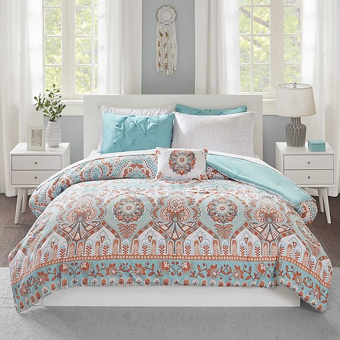 slide 2 of 7, Intelligent Design Vinnie Twin XL Comforter Set - Aqua, 6 ct