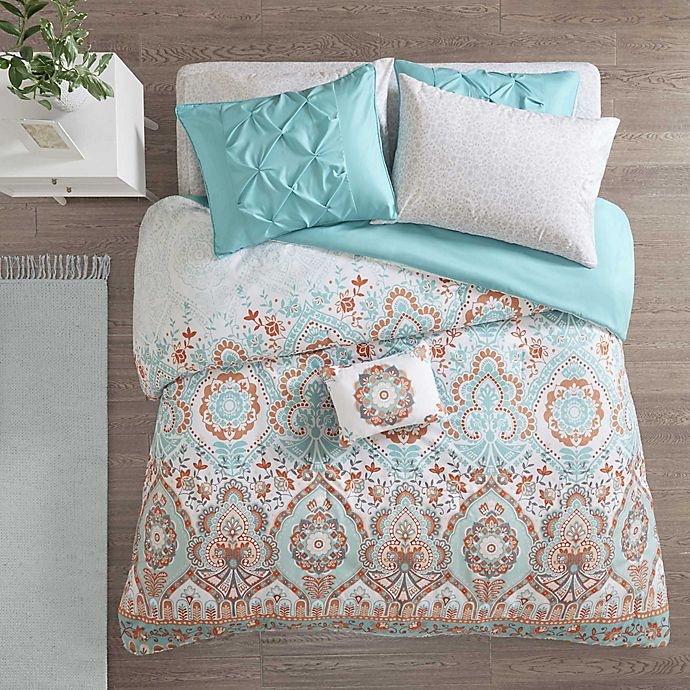 slide 3 of 7, Intelligent Design Vinnie Twin XL Comforter Set - Aqua, 6 ct