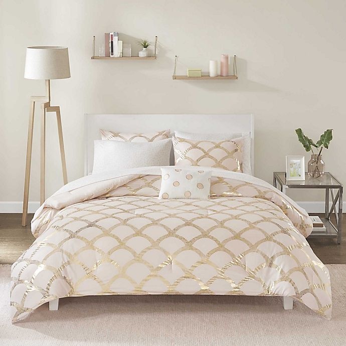 slide 2 of 8, Intelligent Design Lorna Twin XL Comforter Set - Blush, 6 ct