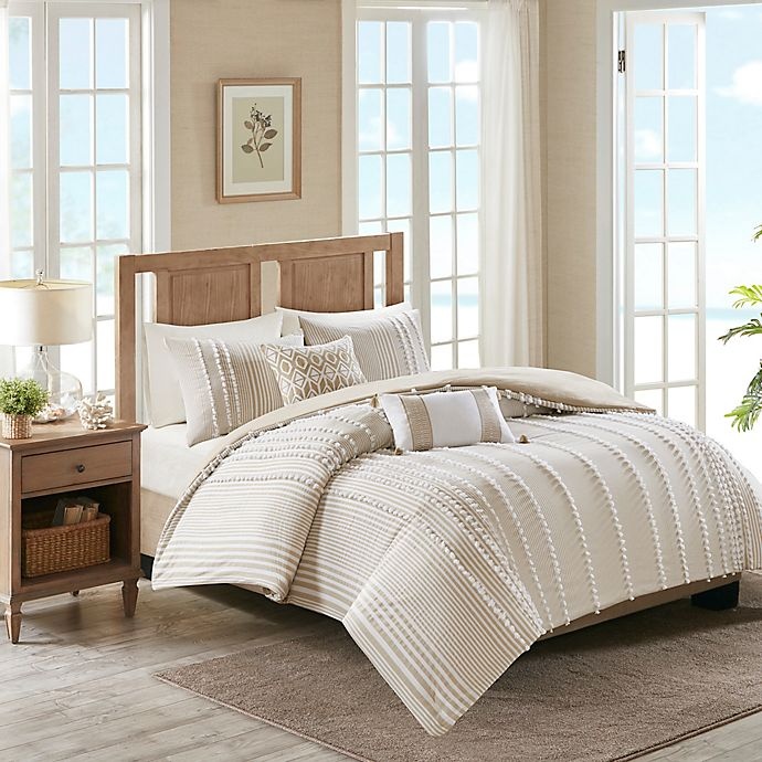 slide 3 of 4, Harbor House HH Anslee Cotton Comforter Set F/Q Taupe, 3 ct