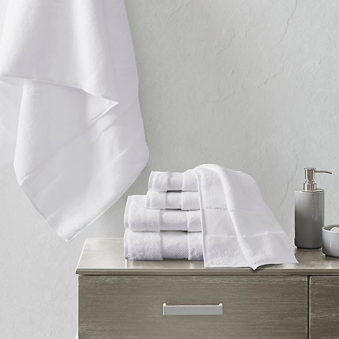 slide 3 of 5, Madison Park Signature Turkish Cotton Bath Towel Set - White, 6 ct