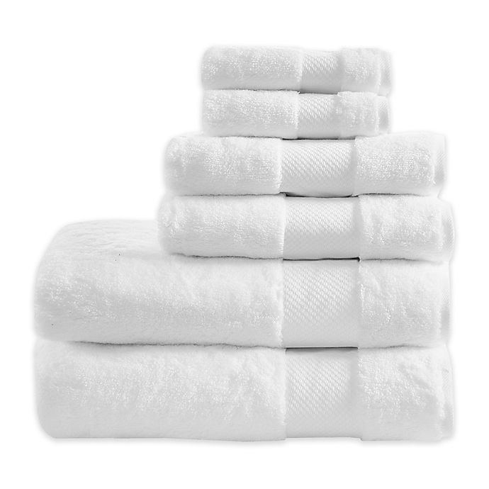 slide 1 of 5, Madison Park Signature Turkish Cotton Bath Towel Set - White, 6 ct