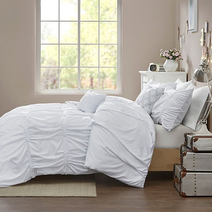 slide 6 of 14, Intelligent Design Benny Full/Queen Duvet Cover Set - White, 1 ct