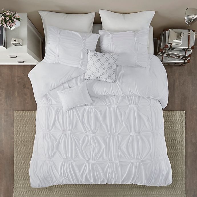 slide 8 of 14, Intelligent Design Benny Full/Queen Duvet Cover Set - White, 1 ct