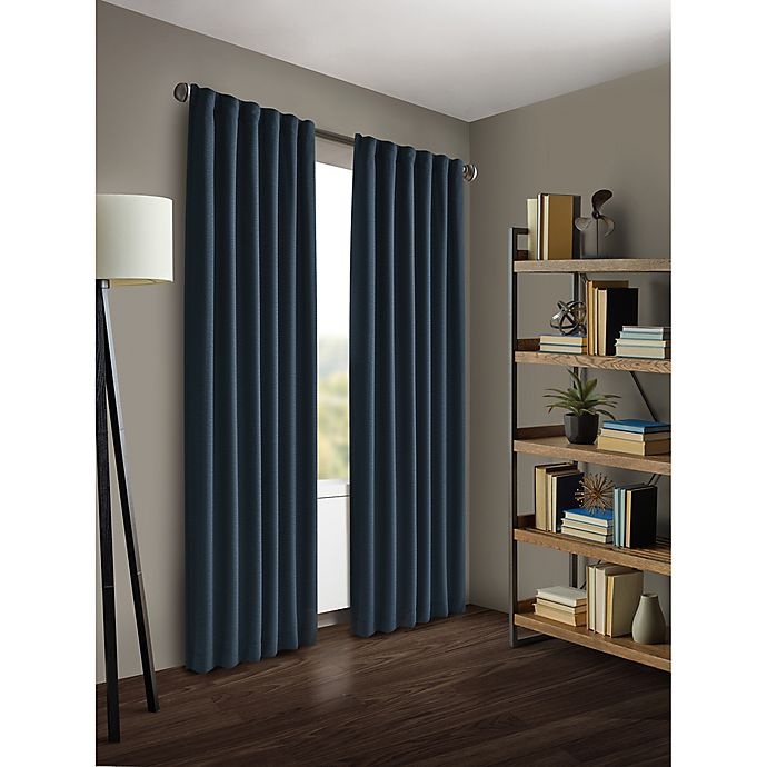 slide 2 of 2, Kenneth Cole Reaction Home Gotham Rod Pocket/Back Tab Window Curtain Panel - Midnight, 84 in