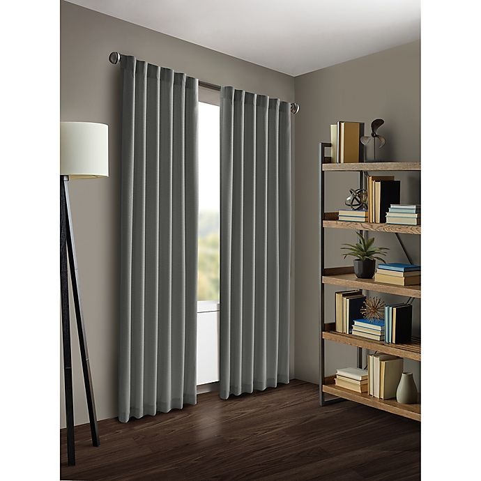 slide 2 of 2, Kenneth Cole Reaction Home Gotham Rod Pocket/Back Tab Window Curtain Panel - Graphite, 95 in