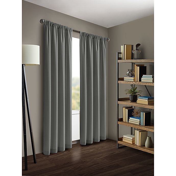 slide 1 of 2, Kenneth Cole Reaction Home Gotham Rod Pocket/Back Tab Window Curtain Panel - Graphite, 95 in