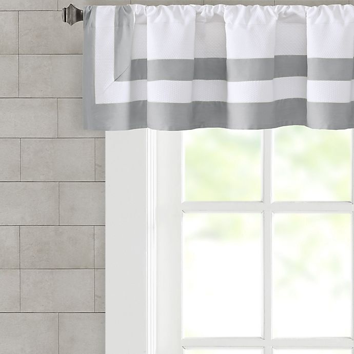 slide 2 of 3, Wamsutta Hotel Border Window Valance - Grey, 1 ct