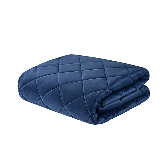 slide 1 of 4, Beautyrest Luxury Faux Mink Weighted Throw Blanket - Indigo, 18 lb