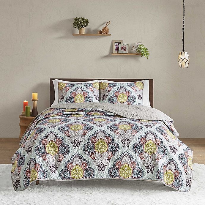 slide 4 of 7, Intelligent Design Isadora Reversible Full/Queen Coverlet Set - Yellow, 4 ct