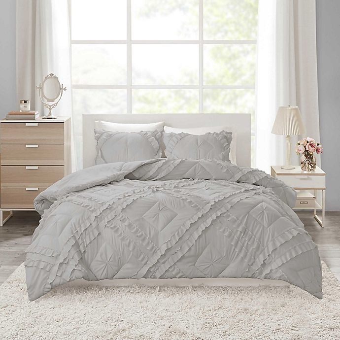 slide 2 of 9, Intelligent Design Kacie Ruffled Twin/Twin XL Coverlet Set - Grey, 2 ct