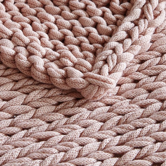slide 2 of 4, Madison Park Chunky Double Knit Throw Blanket - Blush, 1 ct