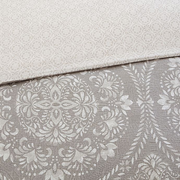 slide 2 of 5, Bridge Street Medallion Matelasse Reversible Full/Queen Duvet Cover Set - Grey, 1 ct