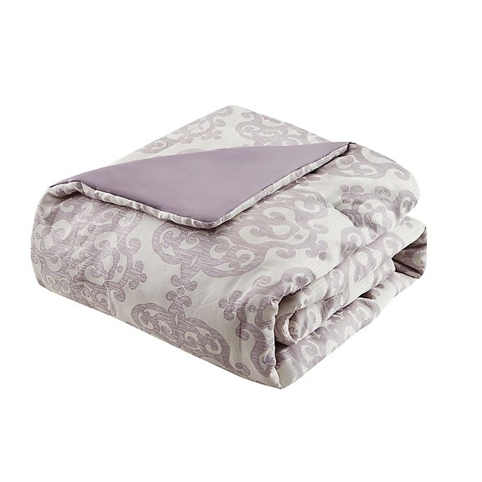 slide 13 of 14, Madison Park Madeline Reversible Queen Comforter Set - Purple, 1 ct