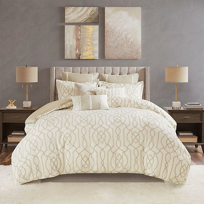 slide 2 of 9, Madison Park Signature Clarity King Comforter Set - Taupe, 9 ct