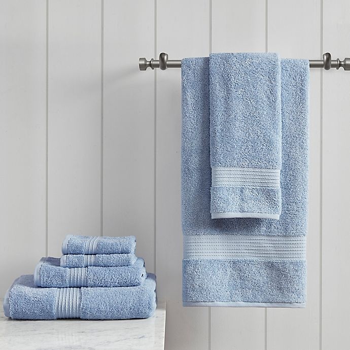 slide 3 of 5, Madison Park Bath Towel Set - Blue, 6 ct