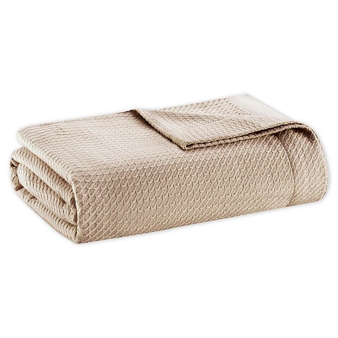slide 1 of 3, Madison Park Egyptian Cotton King Blanket - Khaki, 1 ct