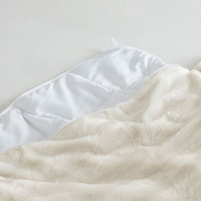 slide 6 of 7, Beautyrest Duke Faux Fur Weighted Blanket - Ivory, 18 lb