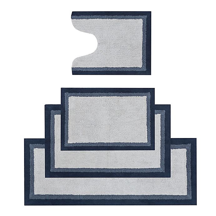 slide 8 of 8, Madison Park Amherst Bath Rug - Navy'', 24 in x 60 in