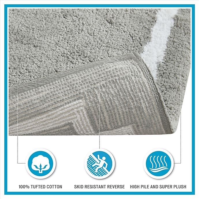 slide 2 of 7, Madison Park Evan Bath Accent Rug - Blue, 20 in x 30 in